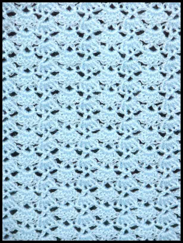 Cloud Soft Shells II Baby Afghan in Blue Closeup (click to go back)