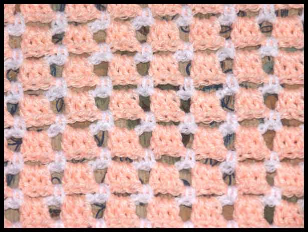 Square Peach Baby Afghan Closeup (click to go back)