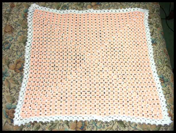 Square Peach Baby Afghan (click to see closeup)