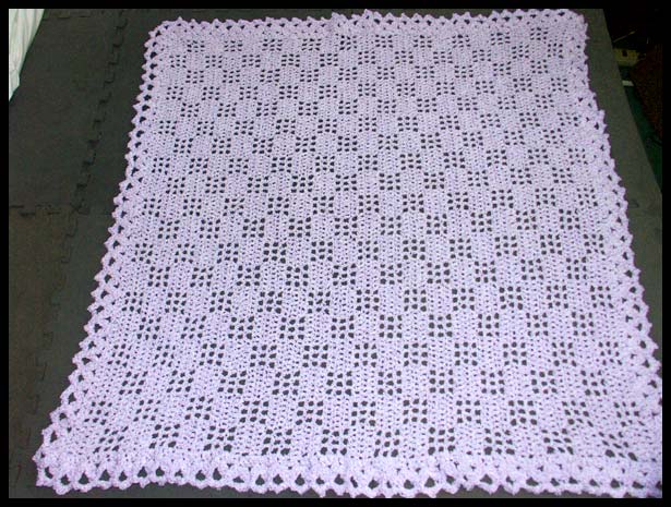 Checkerboard Lace Baby Afghan (click to see closeup)