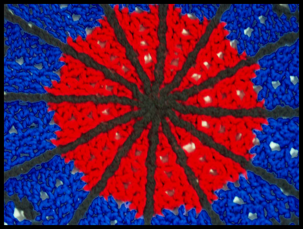 Superhero Dreamcatcher Afghan Closeup Center (click to go back)