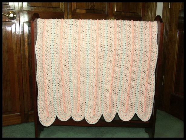 Peaches & Cream Baby Blanket (click to see flat)