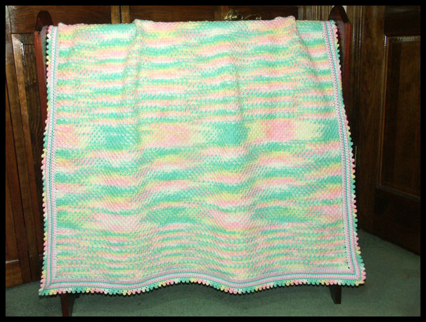 Honeycomb Baby Afghan (click to see flat)