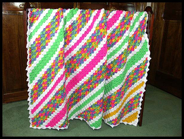 Corner-to-Corner Baby Afghan (click to see flat)