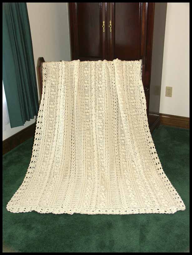 Aran Fisherman Afghan (click to see closeup)