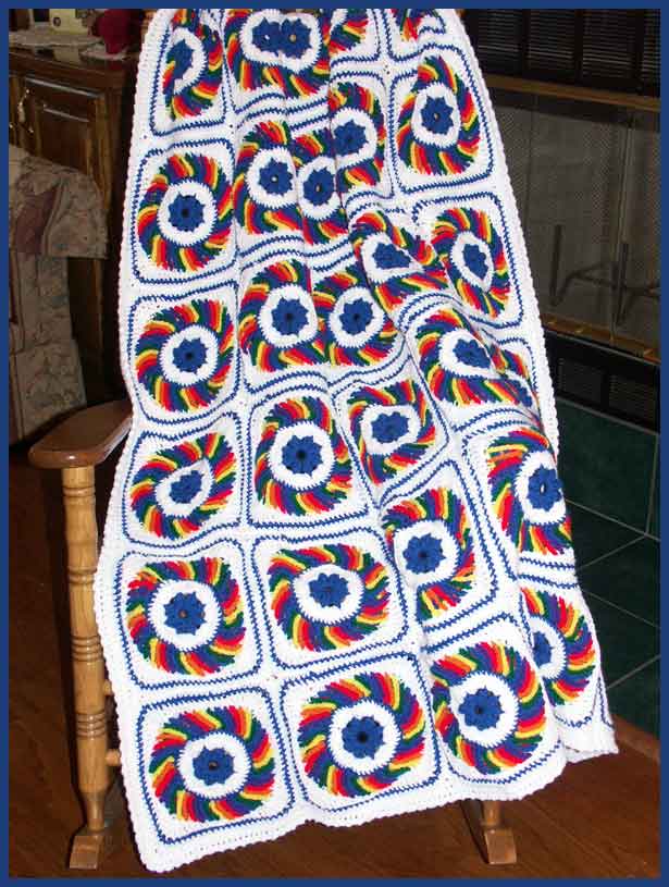 Rainbow Swirls Afghan (click to see closeup)