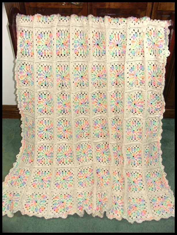 Tropical Windows Afghan - Aran (click to see closeup)