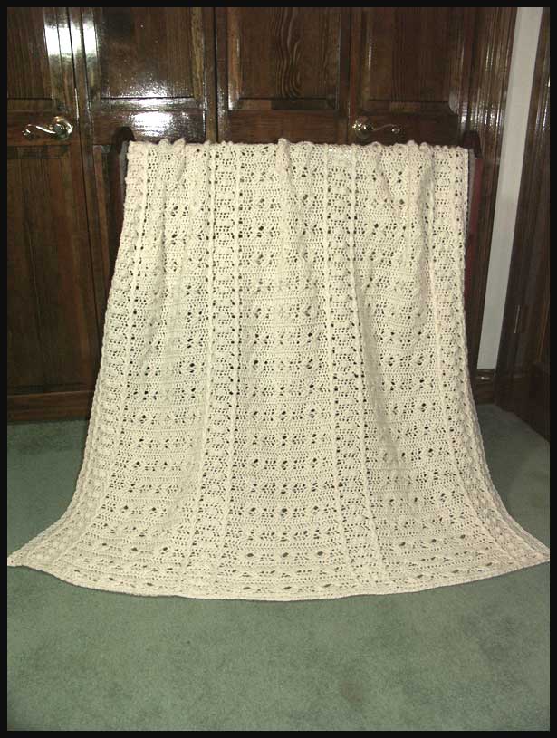 Aran Cables & Crosses Afghan (click to see closeup)