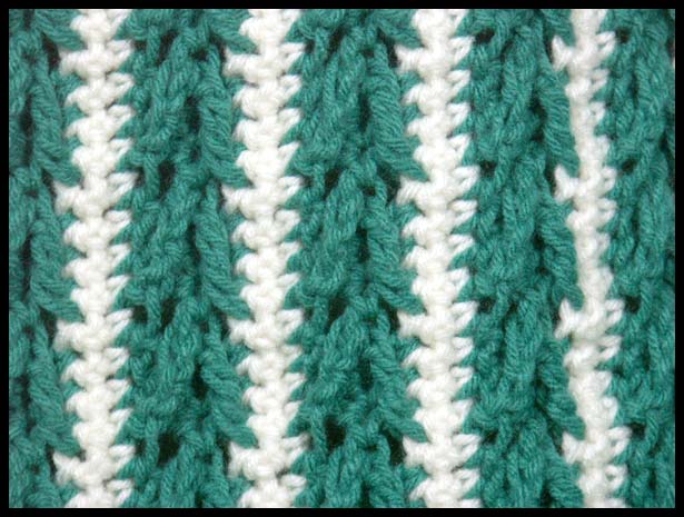 Arrow Stitch Afghan Closeup (click to go back)