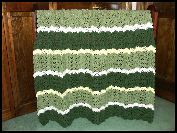 Spring Lacy Ripples Afghan (click to see flat)