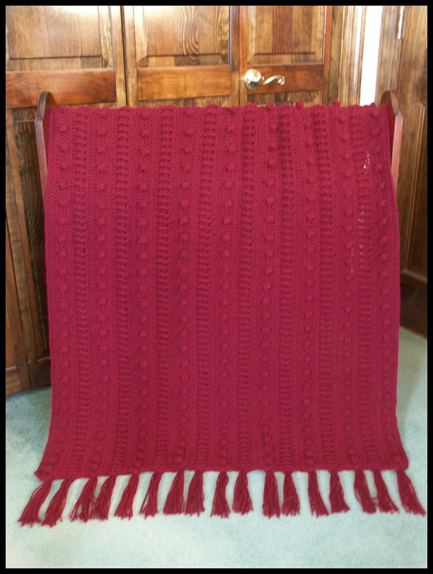 Classic Aran Afghan (click to see flat)