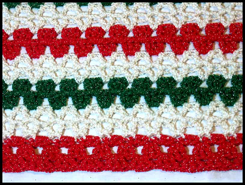 Holiday Stripes Throw Closeup (click to go back)