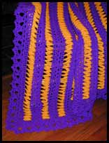 LSU Ribbons Afghan