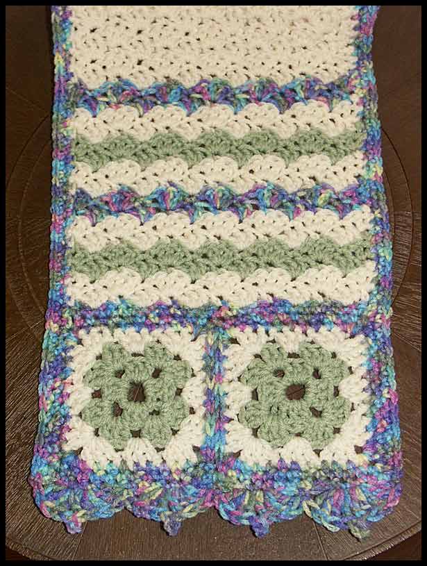 Granny Square Scarf Closeup (click to go back)