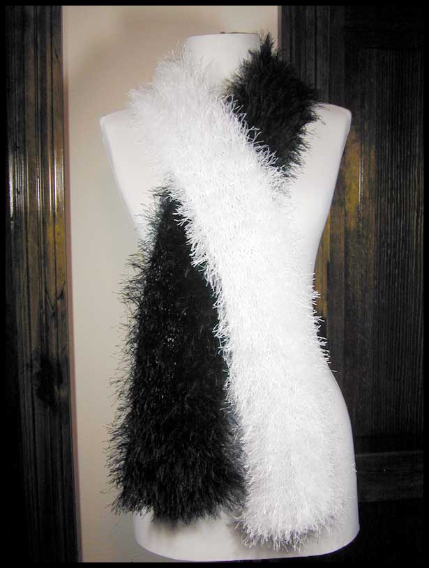 Black& White Fun Fur Scarf