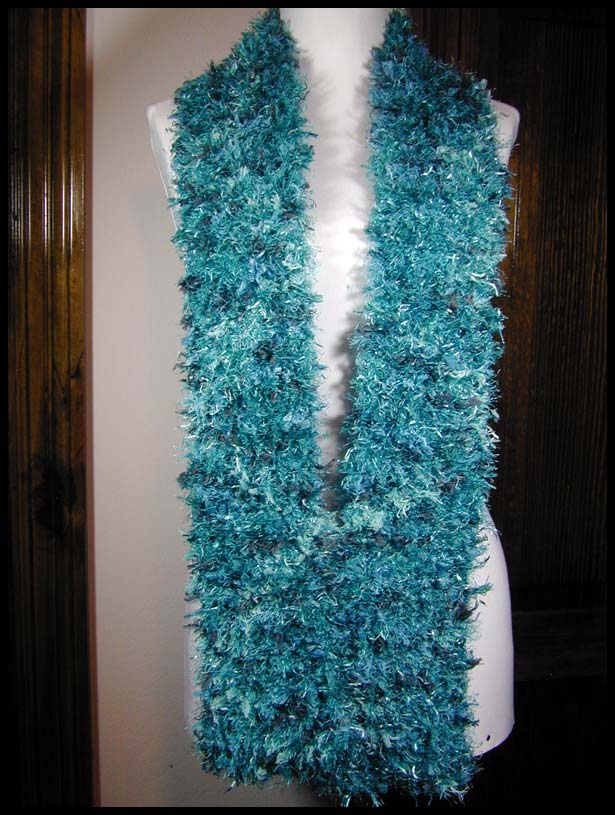 Turquoise Fur Scarf