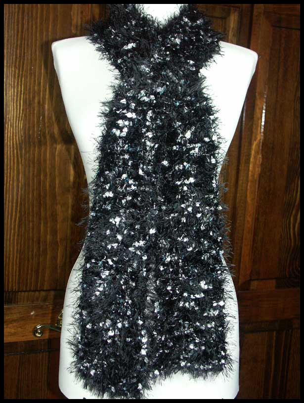 Black & White Fancy Fur Scarf