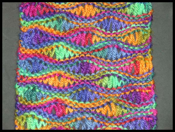 Wave Stitch Scarf closeup (click to go back)