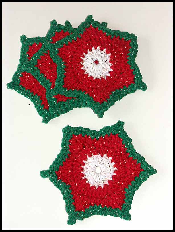 Holiday Poinsettia Coaster Set