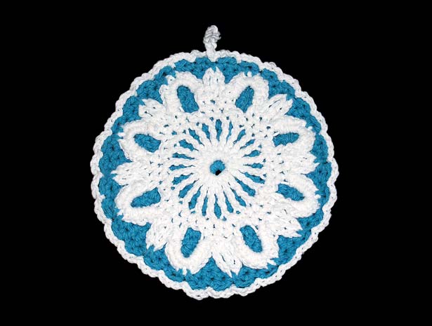 Aqua Lacy Silhouette  Potholder