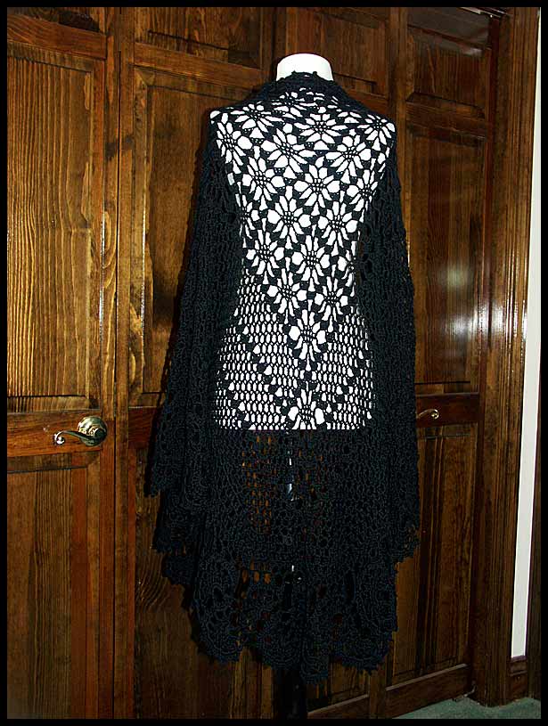 Spiderweb Shawl in Black Cotton