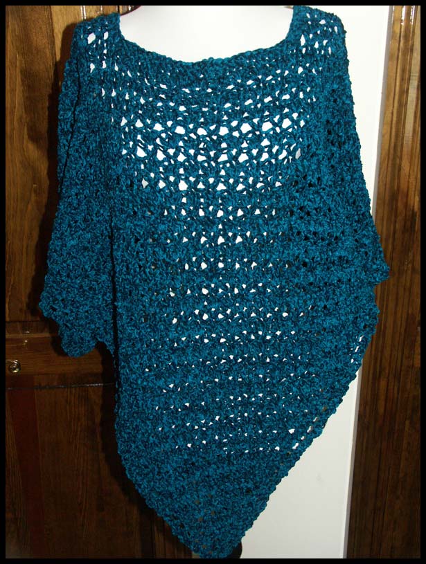 Teal Triangle Poncho