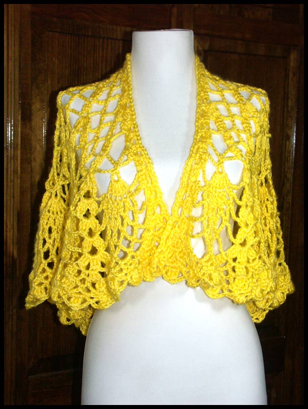 Yellow Pineapple Shawl (click to see back)