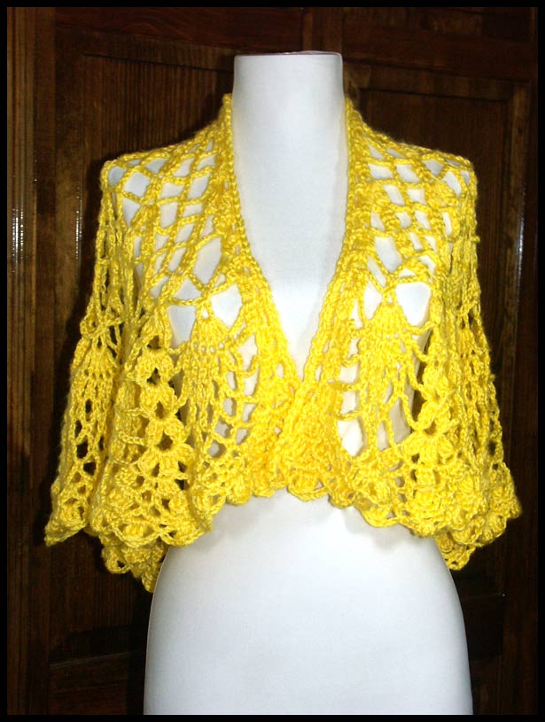 Yellow Pineapple Shawl (click to see back)