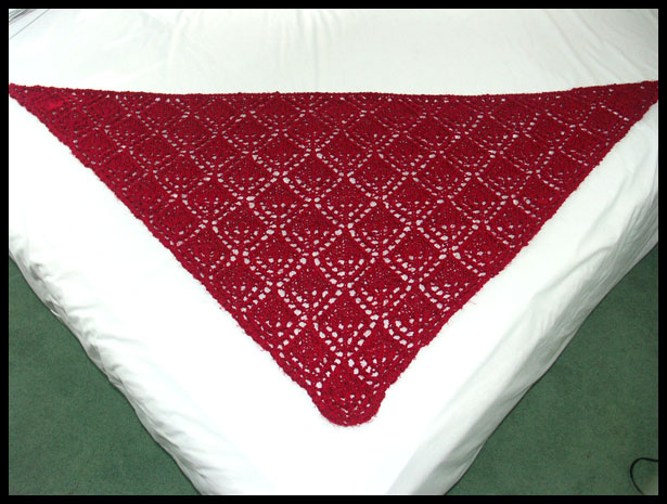 Diamond Knit Shawl - Flat (click to go back)